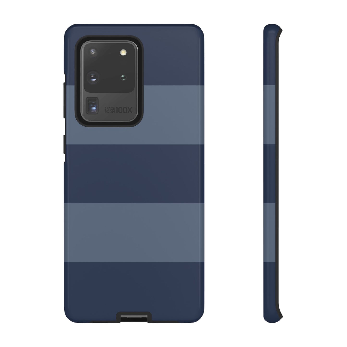 Dark Blue Horizontal Stripe Pattern Phone Case - Blue Phone Case - Samsung Galaxy S20 Ultra / Glossy
