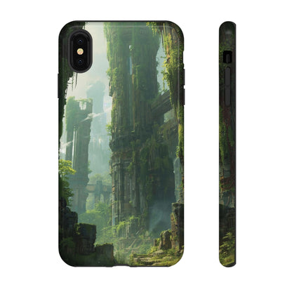 iPhone XS MAX / Glossy Phone Case - Overgrown Future Ruins Sci-fi Phone Case