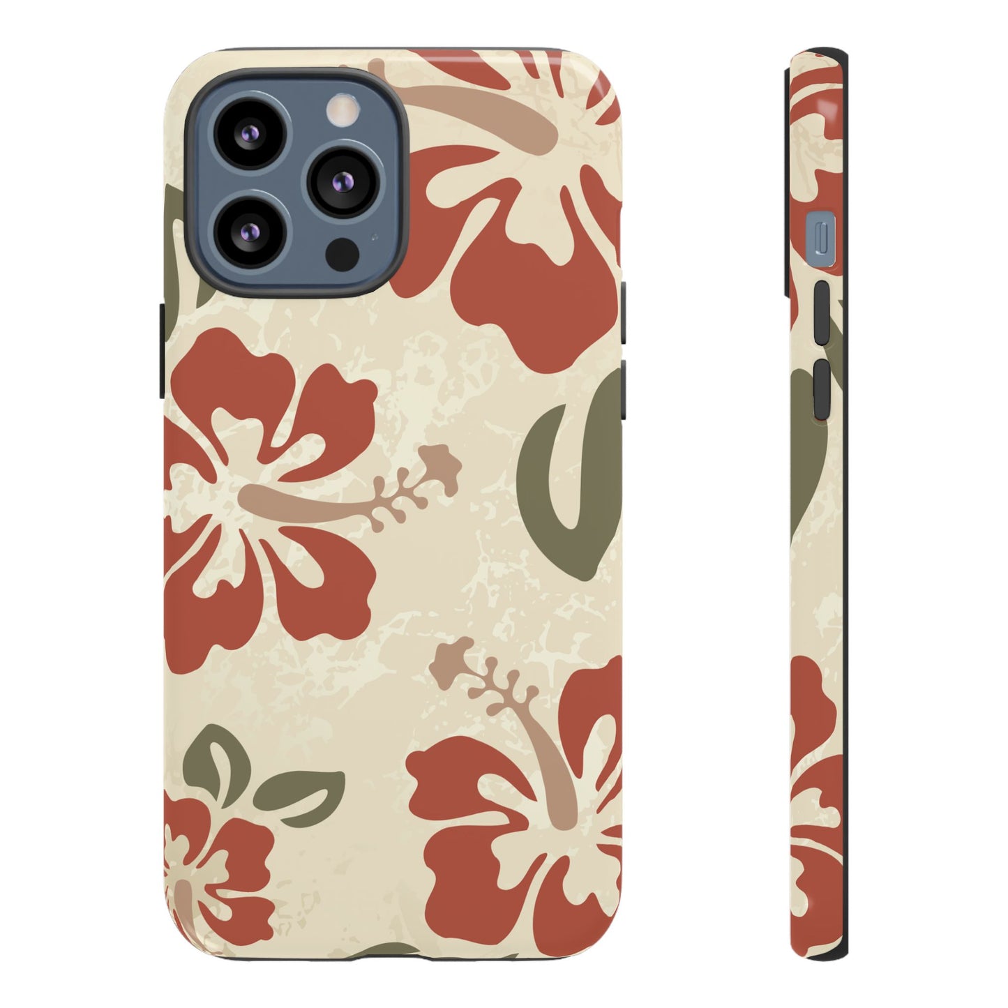 iPhone 13 Pro Max / Glossy Phone Case - ’Boho Chic Hibiscus Pattern #1’ Phone Case