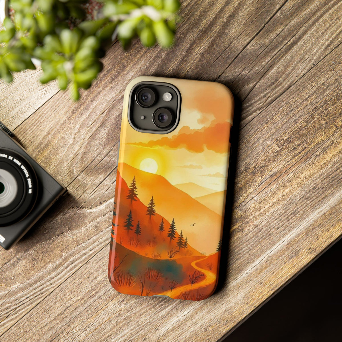 Golden Sunset Design Phone Case - Multicolor Phone Case