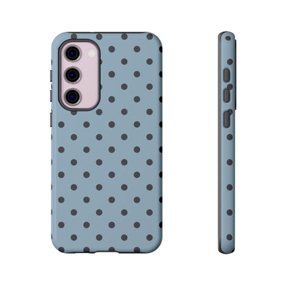 Light Blue with Dark Blue Dot Pattern Phone Case