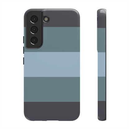 Samsung Galaxy S22 / Glossy Phone Case - Shades of Blue Horizontal Stripe Pattern Phone Case