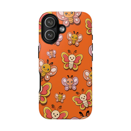 iPhone 17 / Glossy Phone Case - Orange Butterfly Sticker Design Phone Case