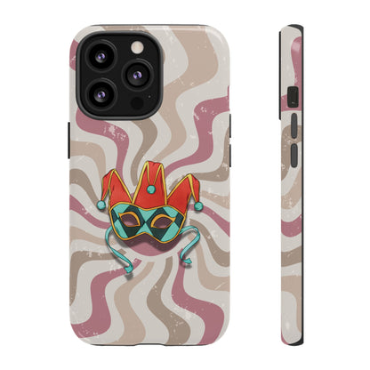 Venetian Jester Mask – Pink Retro Soft Revival Phone Case - Pink Phone Case - iPhone 13 Pro / Glossy