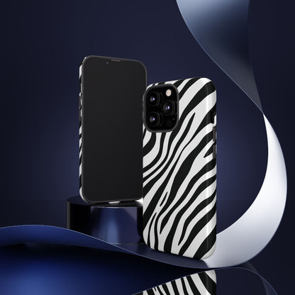Modern Monochrome Zebra Print Phone Case