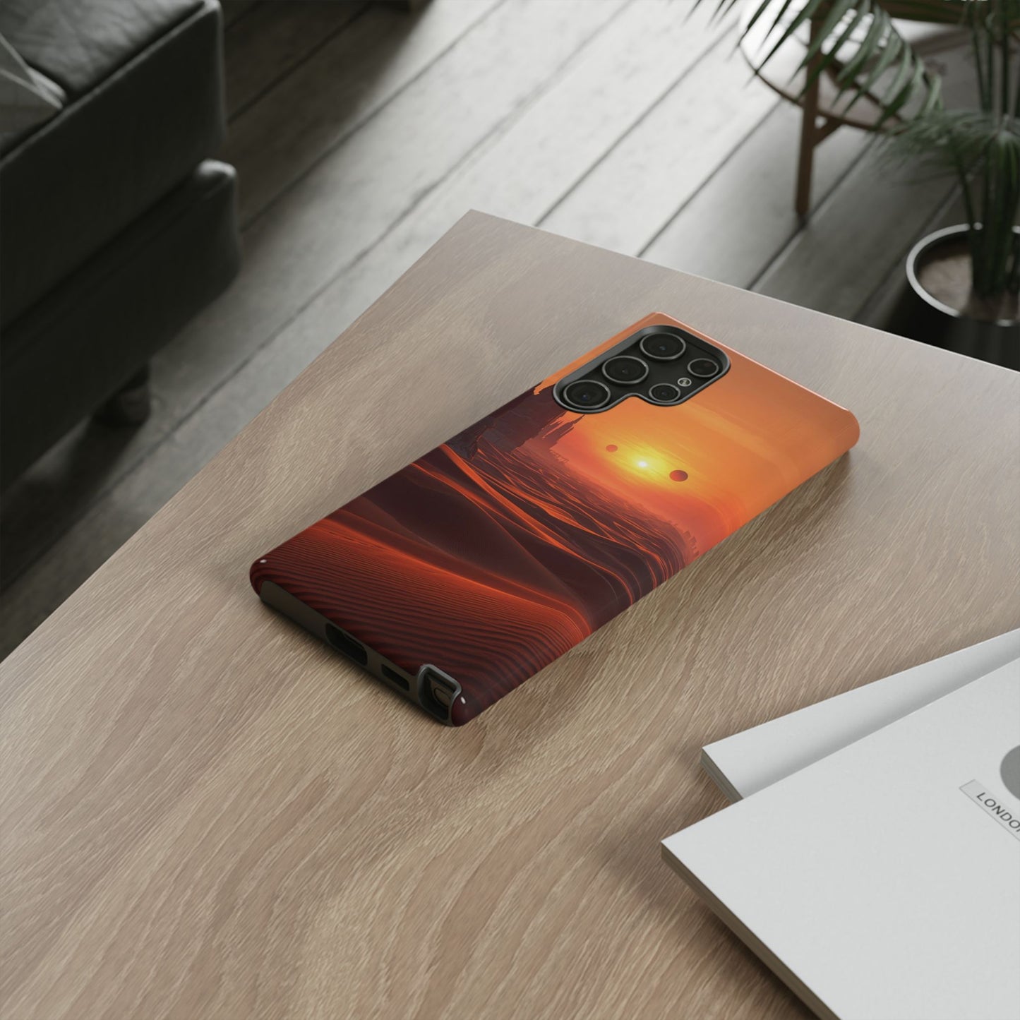 Twin Suns Desert World Sci-fi Phone Case - Orange Phone Case
