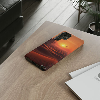 Twin Suns Desert World Sci-fi Phone Case - Orange Phone Case