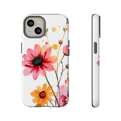 Watercolour Style Simple Wildflower Design Phone Case - Multicolor Phone Case - iPhone 14 / Glossy