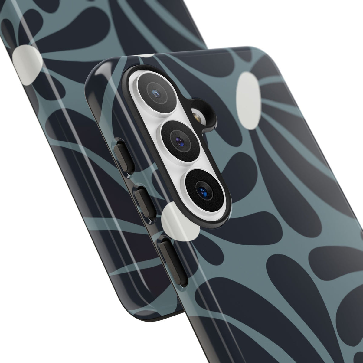 Retro Navy Blue & White Daisy Pattern Phone Case - Blue Phone Case