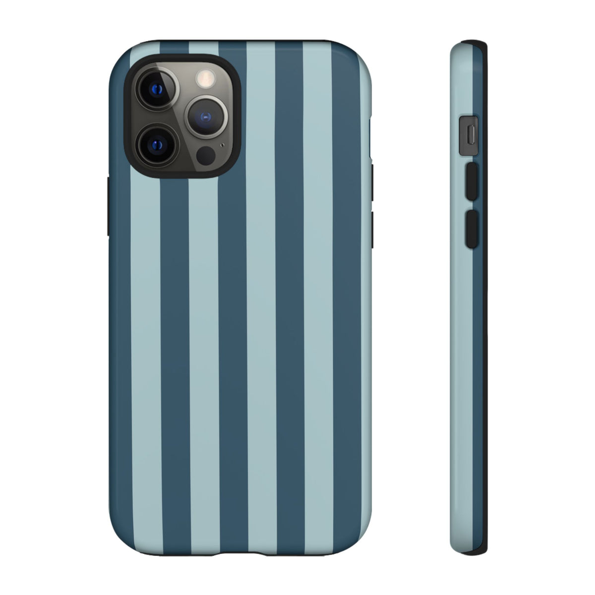 Blue Stripe Pattern Phone Case - Blue Phone Case - iPhone 12 Pro / Glossy