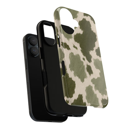 Stylish Olive Green Cow Print Phone Case