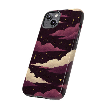 Illustrated Plum Clouds & Stars Phone Case