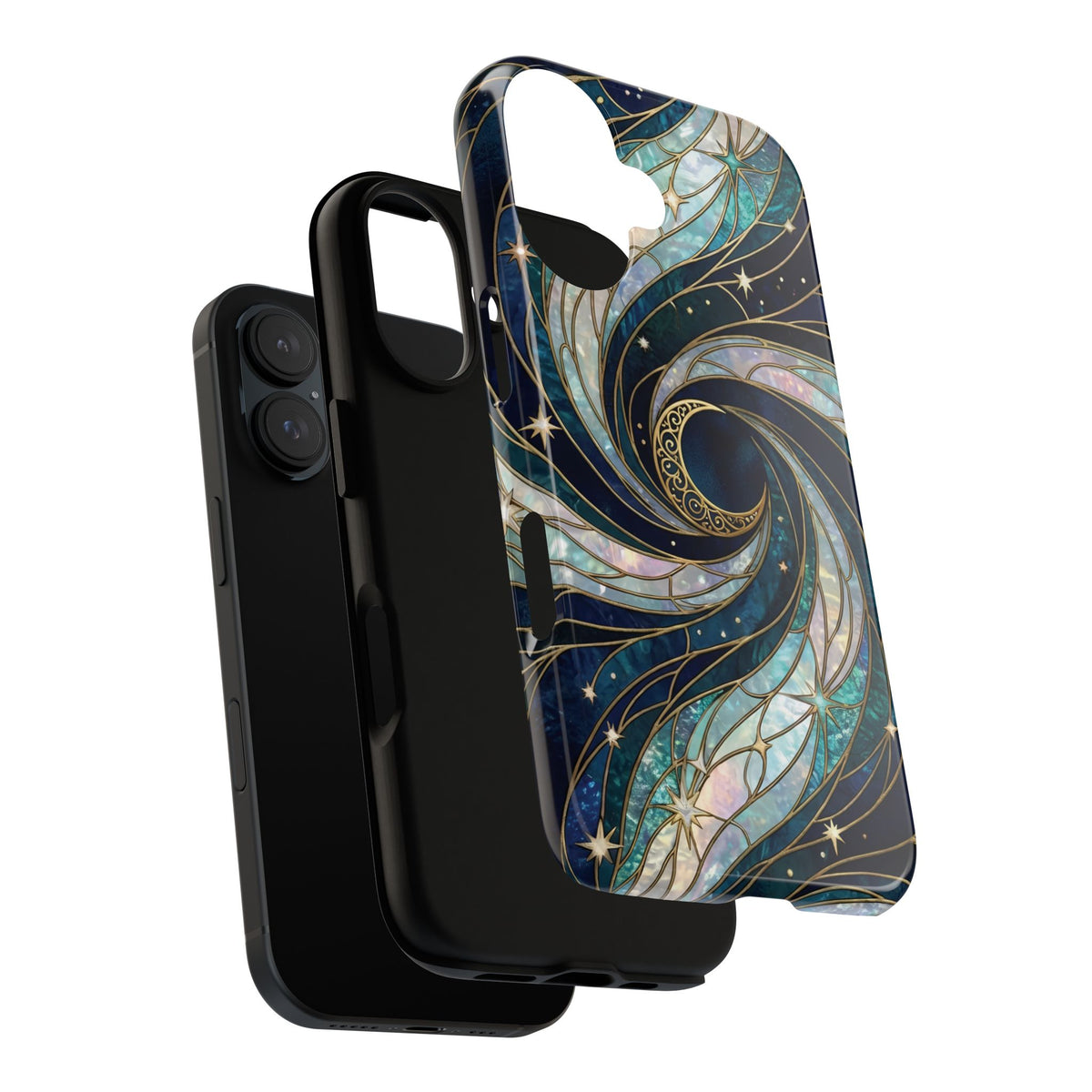 Elegant Navy & Teal Celestial Swirl Phone Case