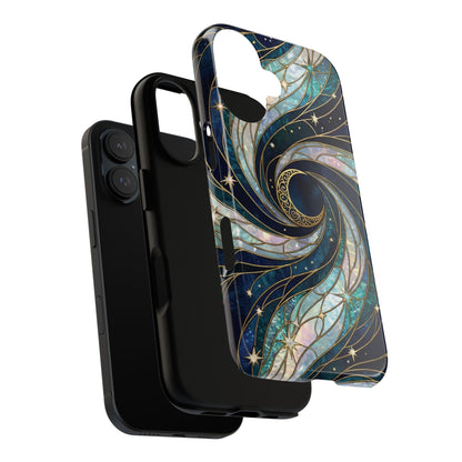 Elegant Navy & Teal Celestial Swirl Phone Case