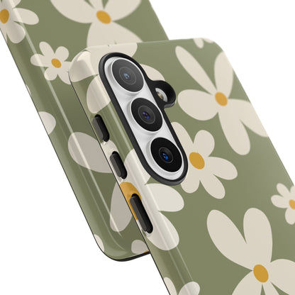 Chic Green Daisy Pattern Phone Case - Green Phone Case