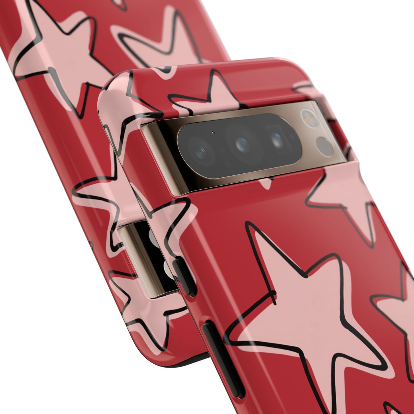 Cherry Red Doodle Star Phone Case