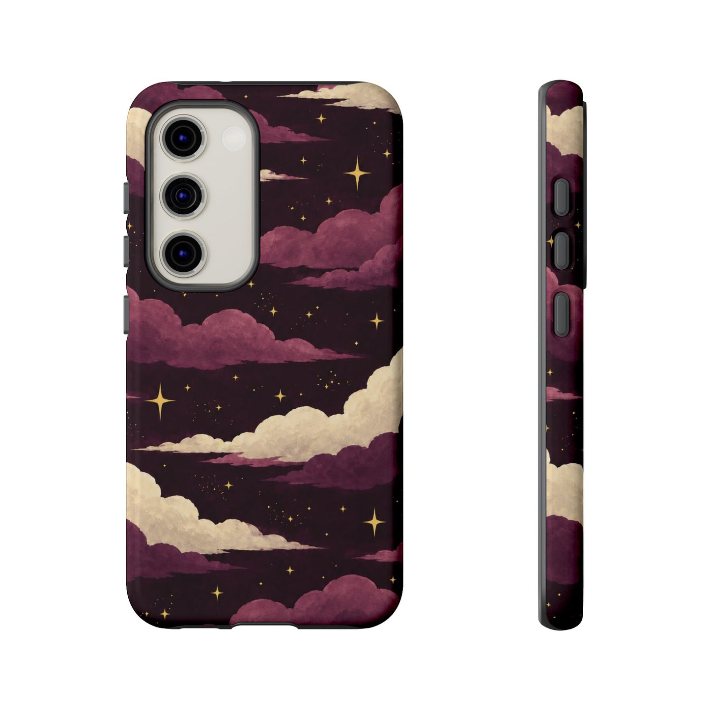 Illustrated Plum Clouds & Stars Phone Case