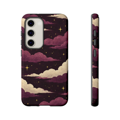 Illustrated Plum Clouds & Stars Phone Case