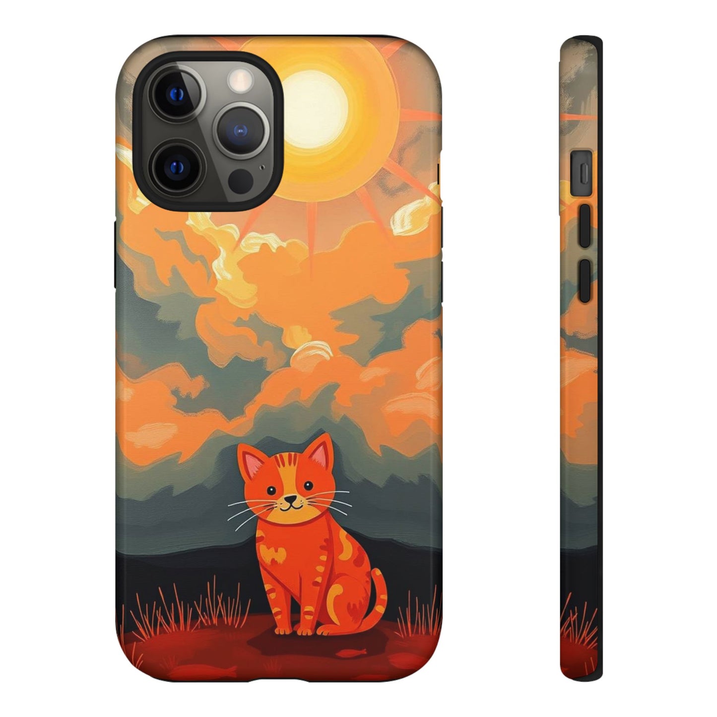 Acrylic Painting Style Cat Design Phone Case