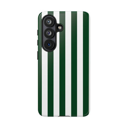 Simple Dark Green & White Stripe Pattern Phone Case - Green Phone Case - Samsung Galaxy S26 / Glossy