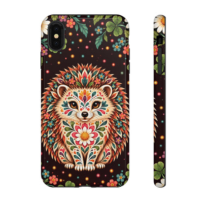 Vibrant Terracotta and Teal Calavera Hedgehog Phone Case - Multicolor Phone Case - iPhone XS MAX / Glossy