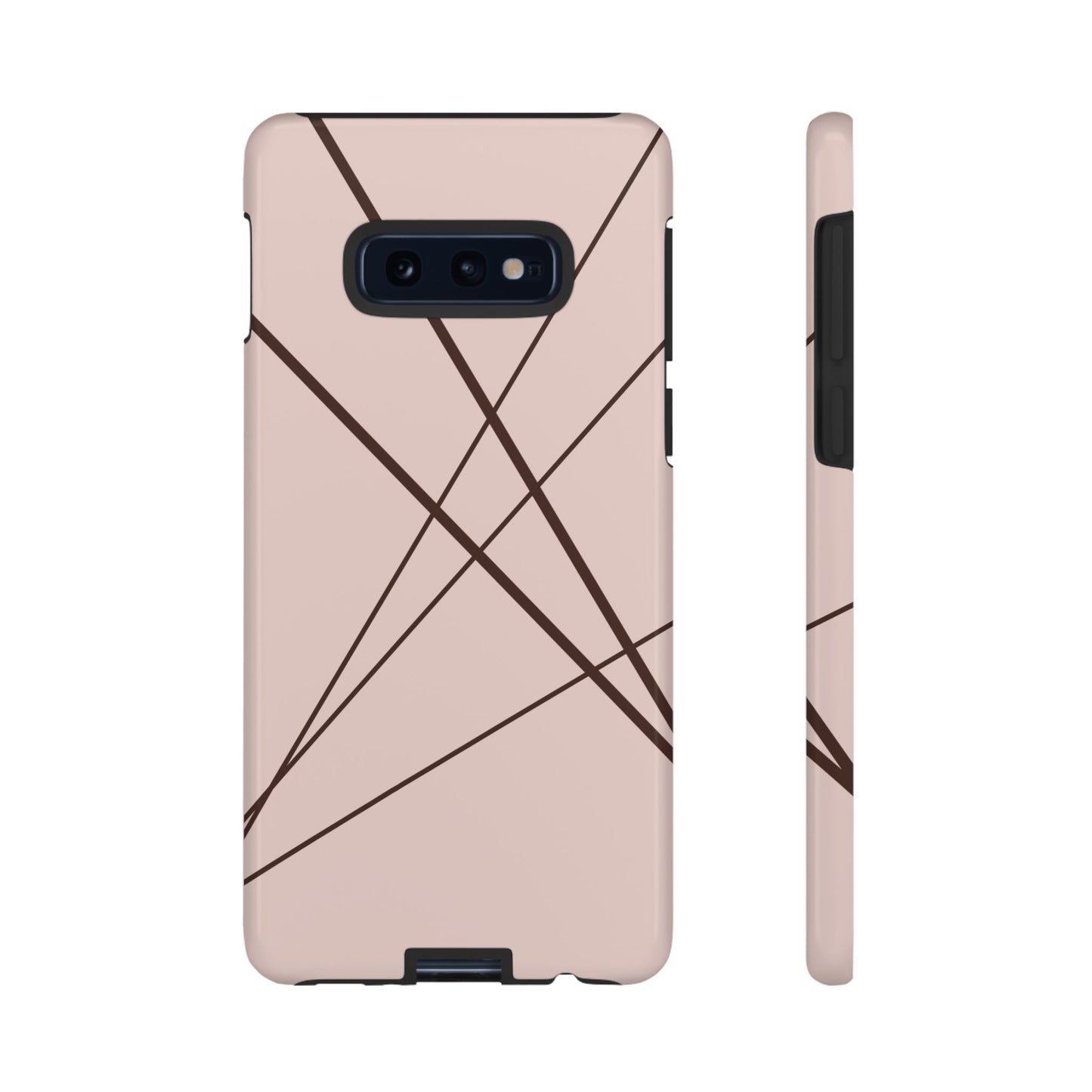 Abstract Pink with Brown Lines Phone Case - Pink Phone Case