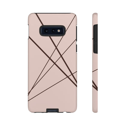 Abstract Pink with Brown Lines Phone Case - Pink Phone Case
