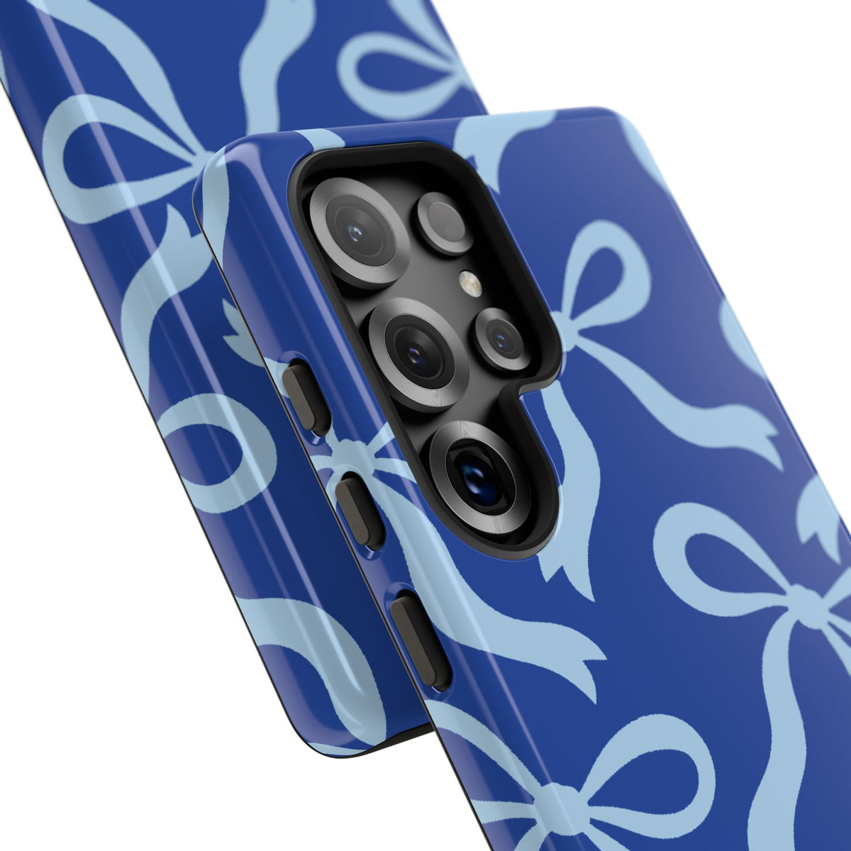 Bold Cobalt Blue and Powder Blue Bow Pattern Phone Case - Blue Phone Case