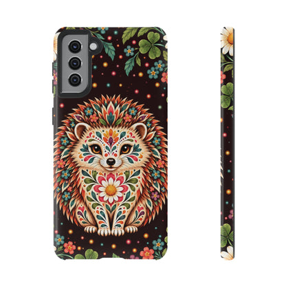 Vibrant Terracotta and Teal Calavera Hedgehog Phone Case - Multicolor Phone Case - Samsung Galaxy S21 Plus / Glossy