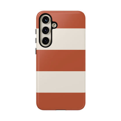 Terracotta Horizontal Stripe Pattern Phone Case - Orange Phone Case - Samsung Galaxy S24 Plus / Glossy