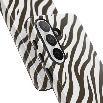 Stylish Mocha Zebra Print Phone Case