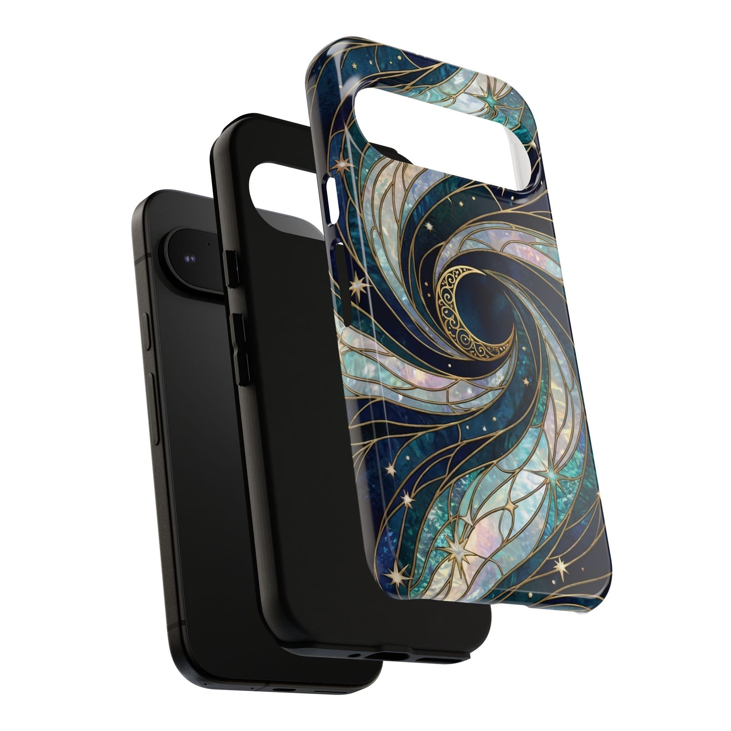 Elegant Navy & Teal Celestial Swirl Phone Case