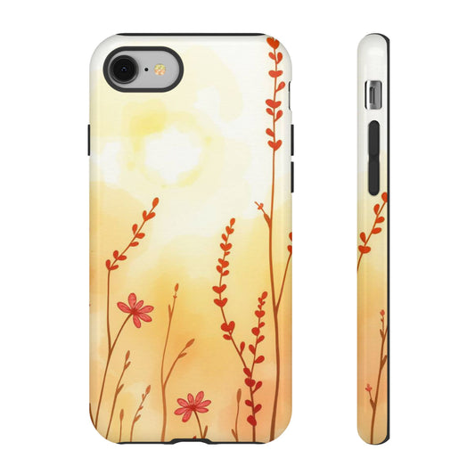 Boho Chic Watercolour Wildflower Dusk Pattern Phone Case - Multicolor Phone Case - iPhone 8 / Glossy