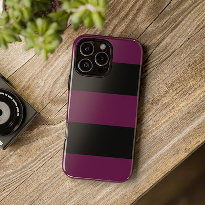 Purple & Black Horizontal Stripe Pattern Phone Case - Purple Phone Case