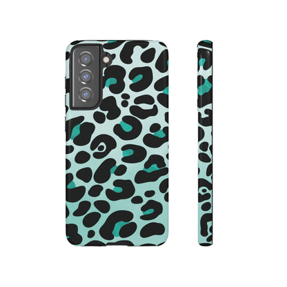 Cool Aqua Leopard Print Phone Case