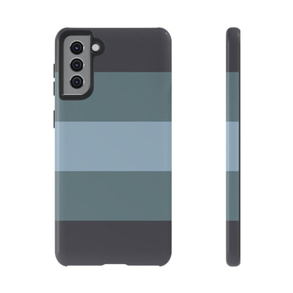 Samsung Galaxy S21 Plus / Glossy Phone Case - Shades of Blue Horizontal Stripe Pattern Phone Case