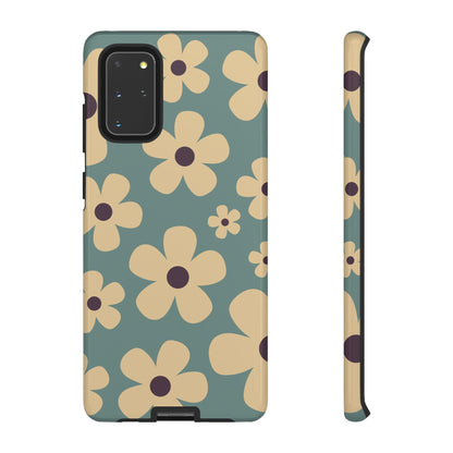 Samsung Galaxy S20+ / Glossy Phone Case - Cute Blue & Cream Daisy Pattern Phone Case