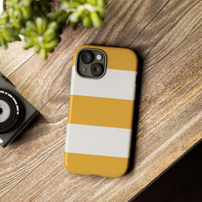 Yellow & White Horizontal Stripe Pattern Phone Case - Yellow Phone Case