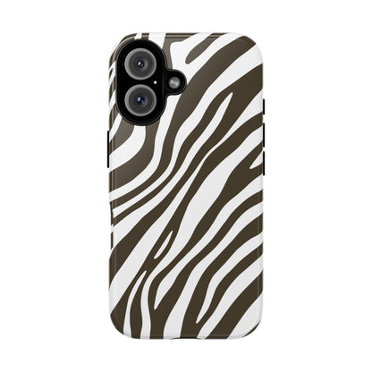 Modern Mocha Zebra Print Phone Case