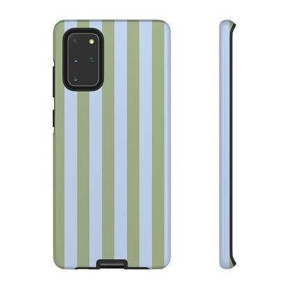 Trendy Ice Blue & Green Stripe Pattern Phone Case - Blue Phone Case - Samsung Galaxy S20+ / Glossy