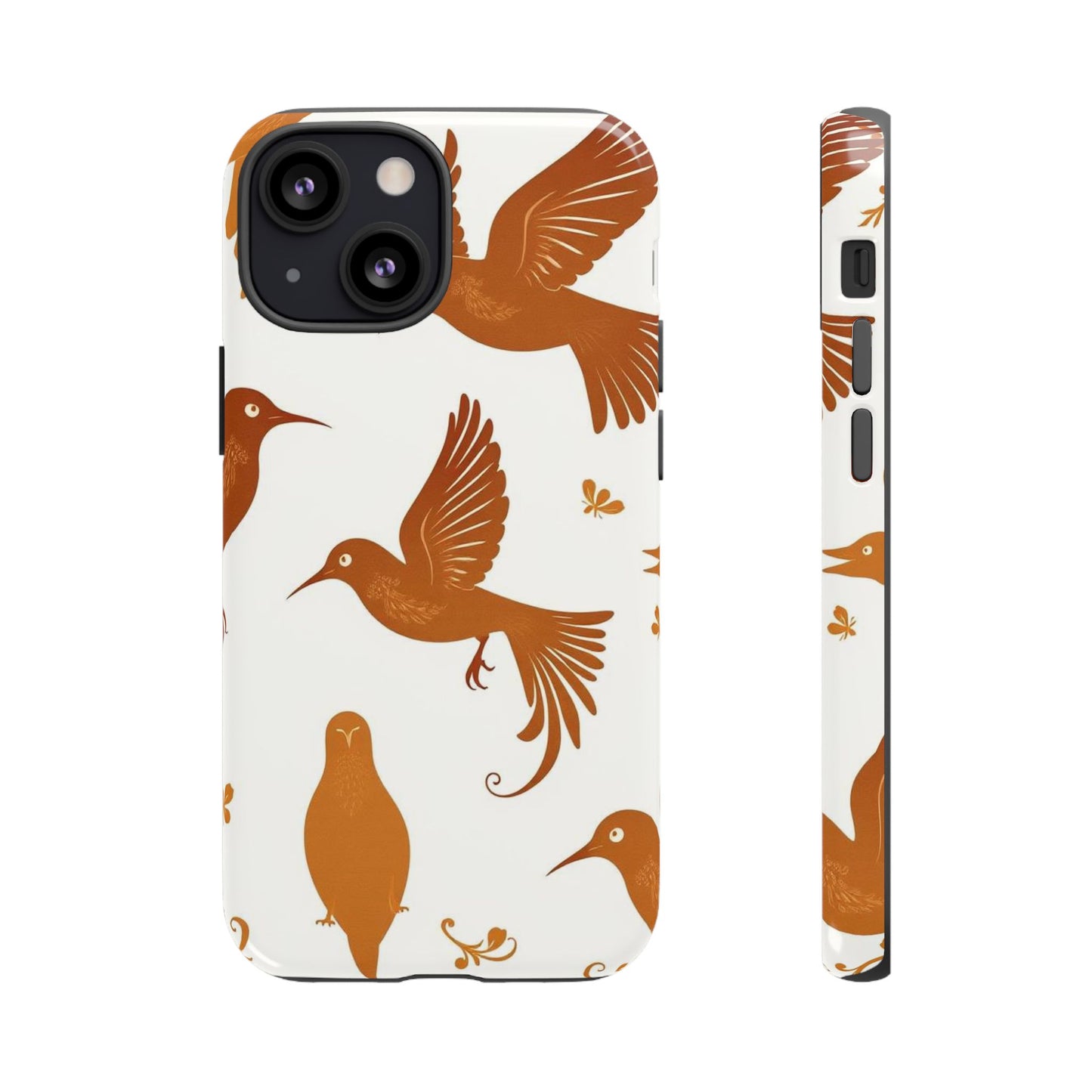 iPhone 13 Mini / Glossy Phone Case - Abstract Bird Pattern Phone Case