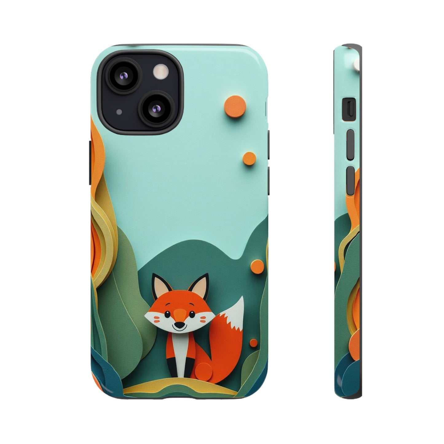 iPhone 13 Mini / Glossy Phone Case - Papier-mâché Fox Design Phone Case