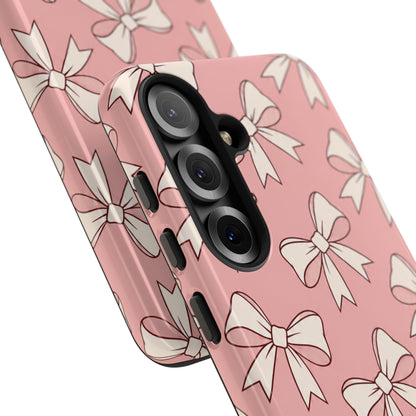 Chic Blush Pink Bow Pattern Phone Case