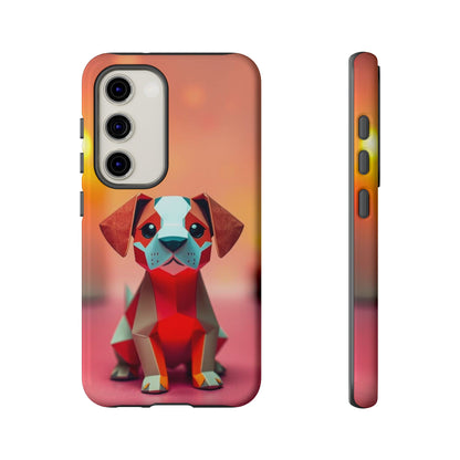 Samsung Galaxy S23 / Glossy Phone Case - Origami Dog Design Phone Case