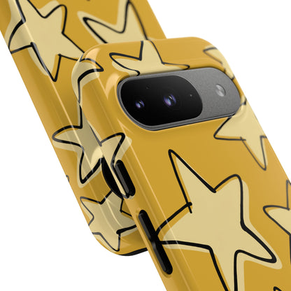 Golden Yellow Doodle Star Phone Case