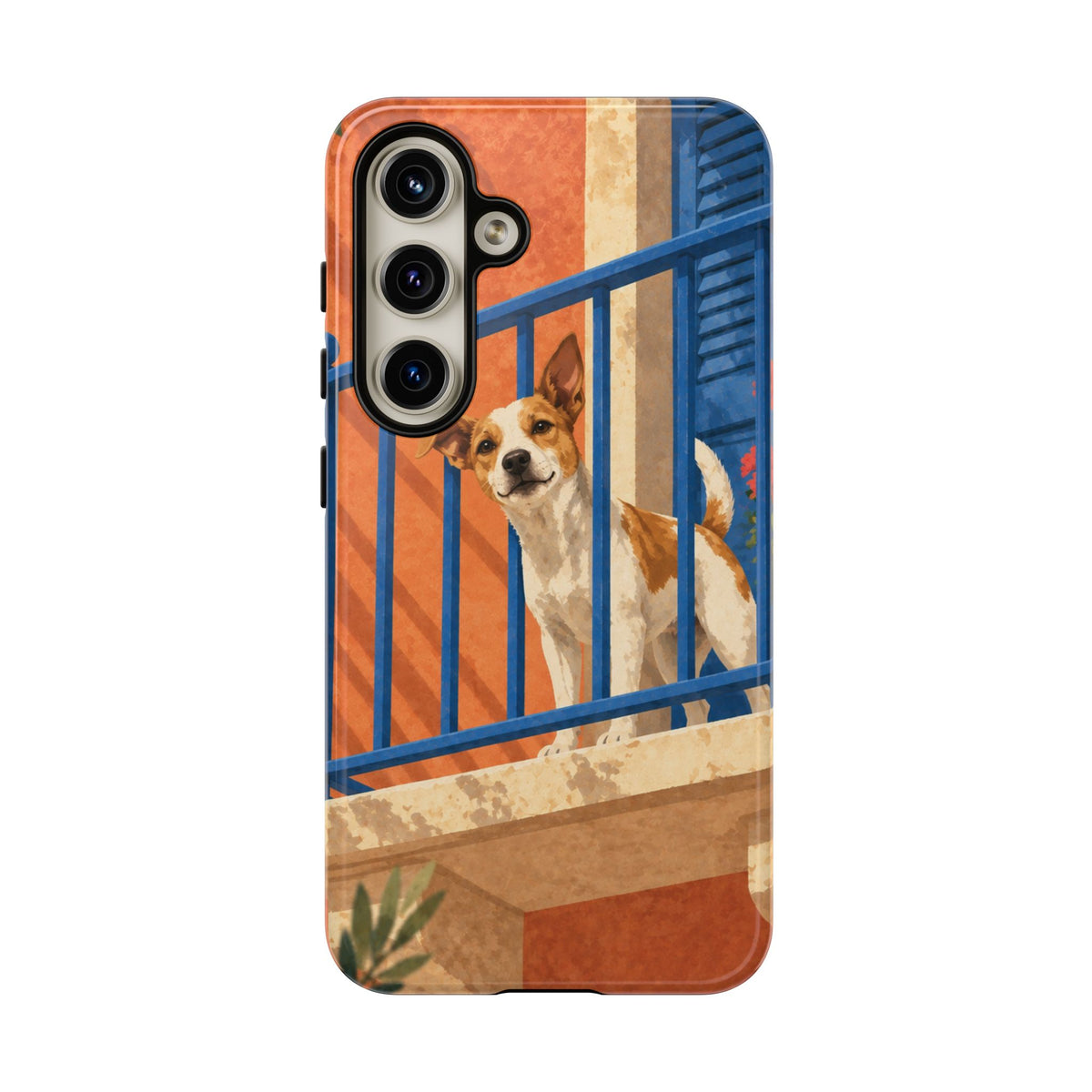 Jack Russell Terrier Balcony Busybody Phone Case - Multicolor Phone Case - Samsung Galaxy S24 / Glossy