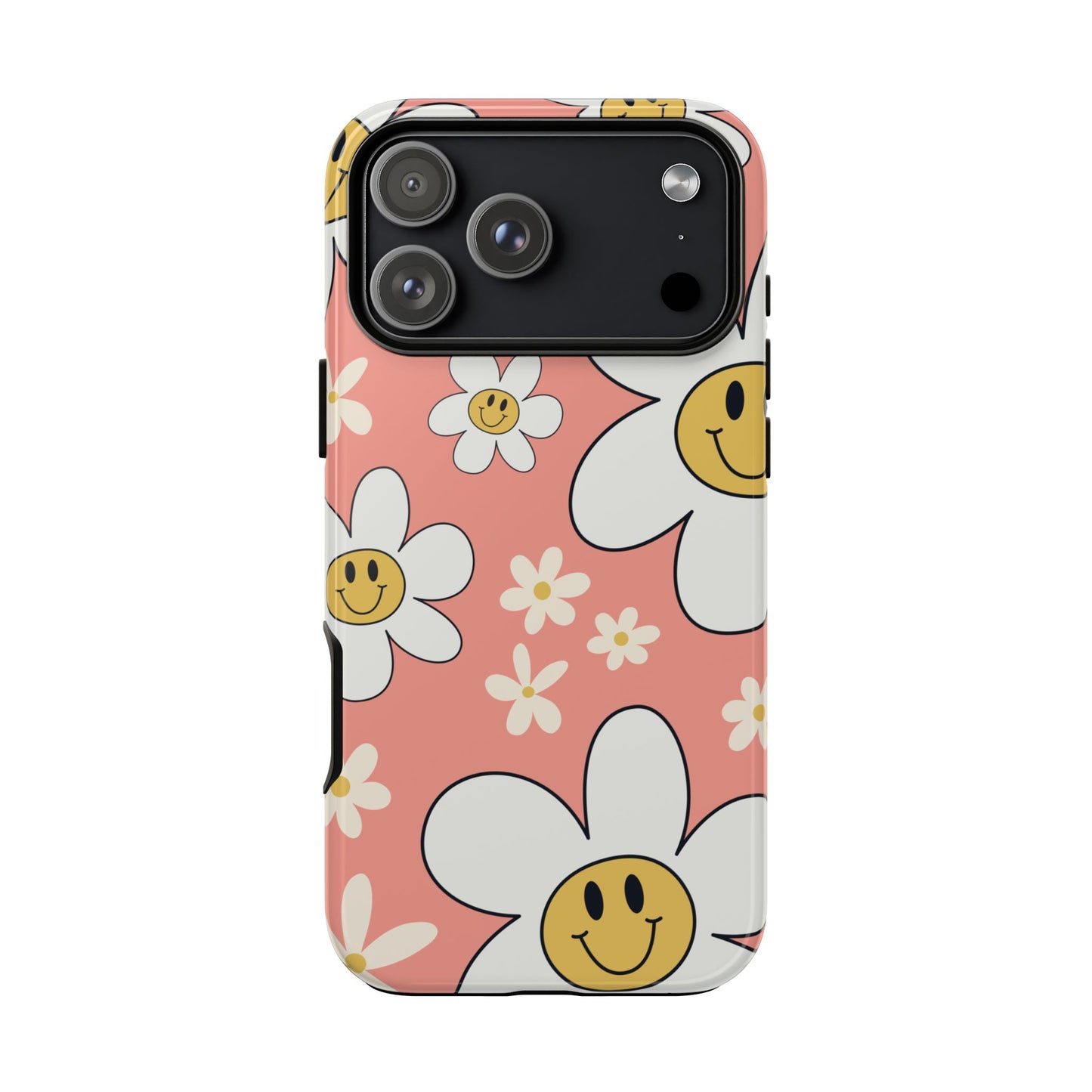 Fun Retro Daisy Pattern with Pink Background Phone Case - Pink Phone Case - iPhone 17 Pro Max / Glossy