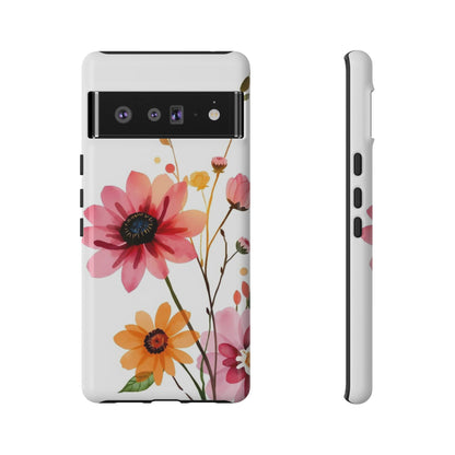 Watercolour Style Simple Wildflower Design Phone Case - Multicolor Phone Case - Google Pixel 6 Pro / Glossy