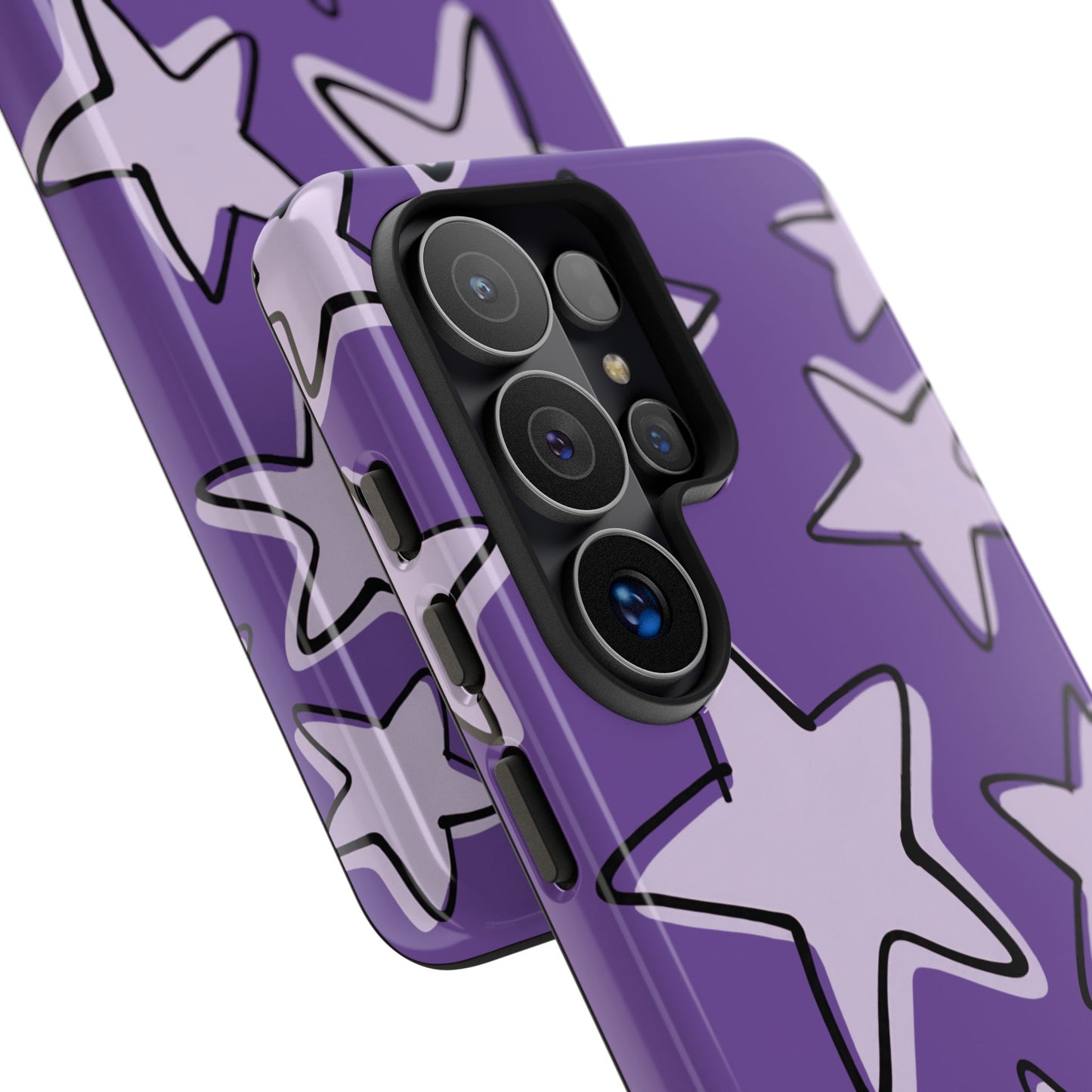 Violet Purple Doodle Star Phone Case