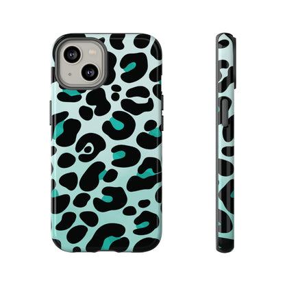 Cool Aqua Leopard Print Phone Case